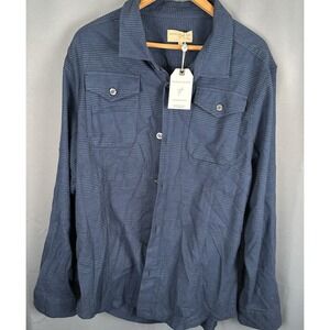 Weston Jon Boucher Untucked Flannel Button Up Shirt Blue Plaid Soft Men's 2XL